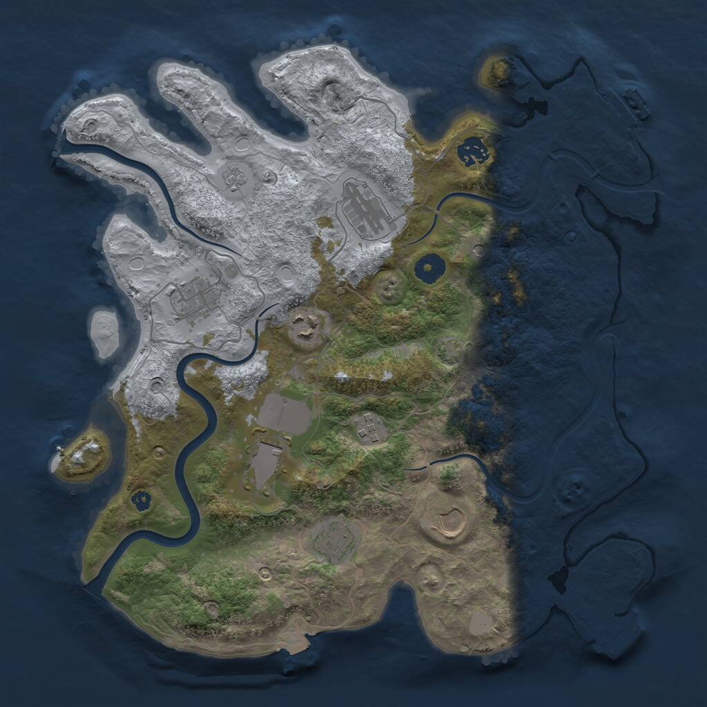 Rust Map: Procedural Map, Size: 3600, Seed: 64592015, 14 Monuments