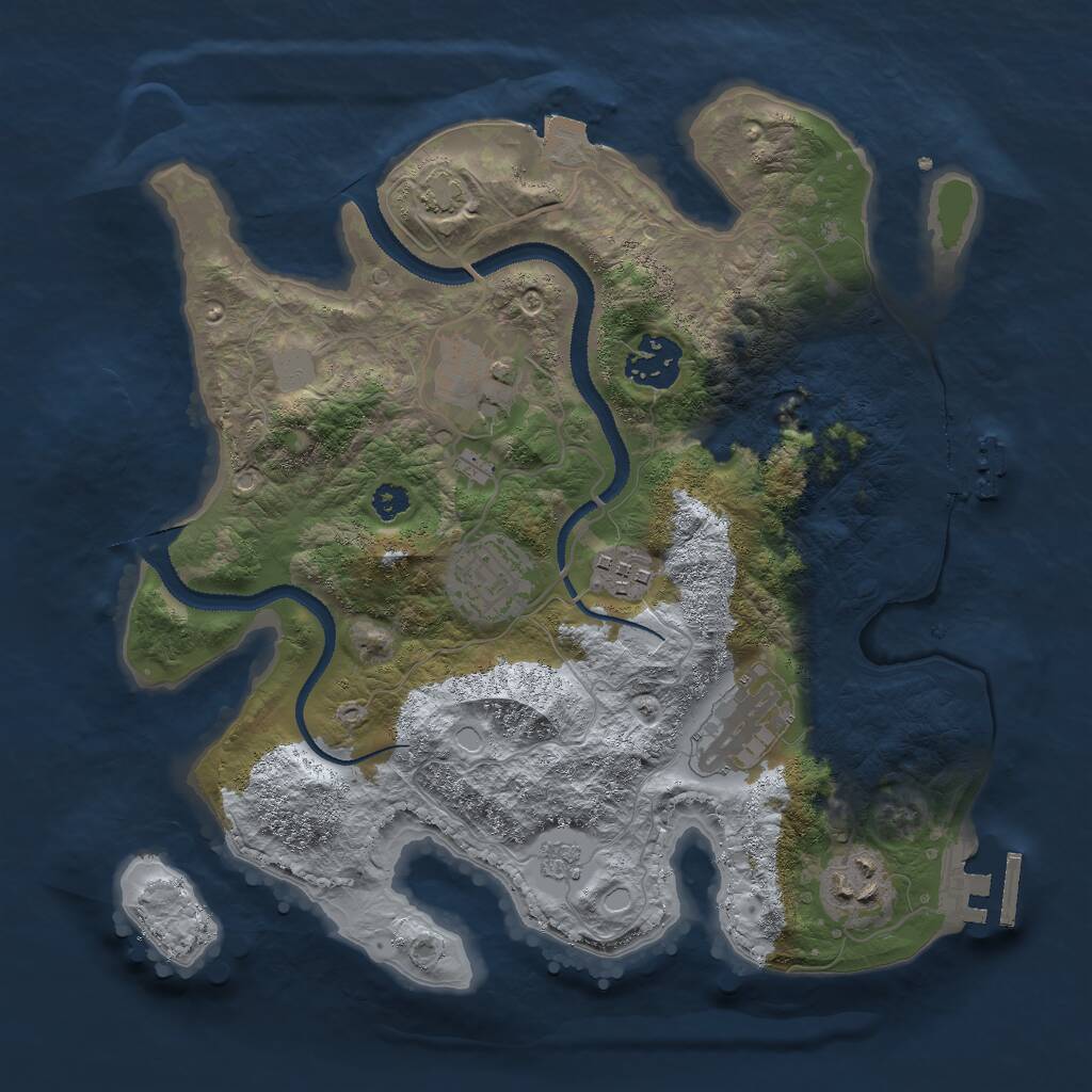 Rust Map: Procedural Map, Size: 3000, Seed: 848186, 11 Monuments
