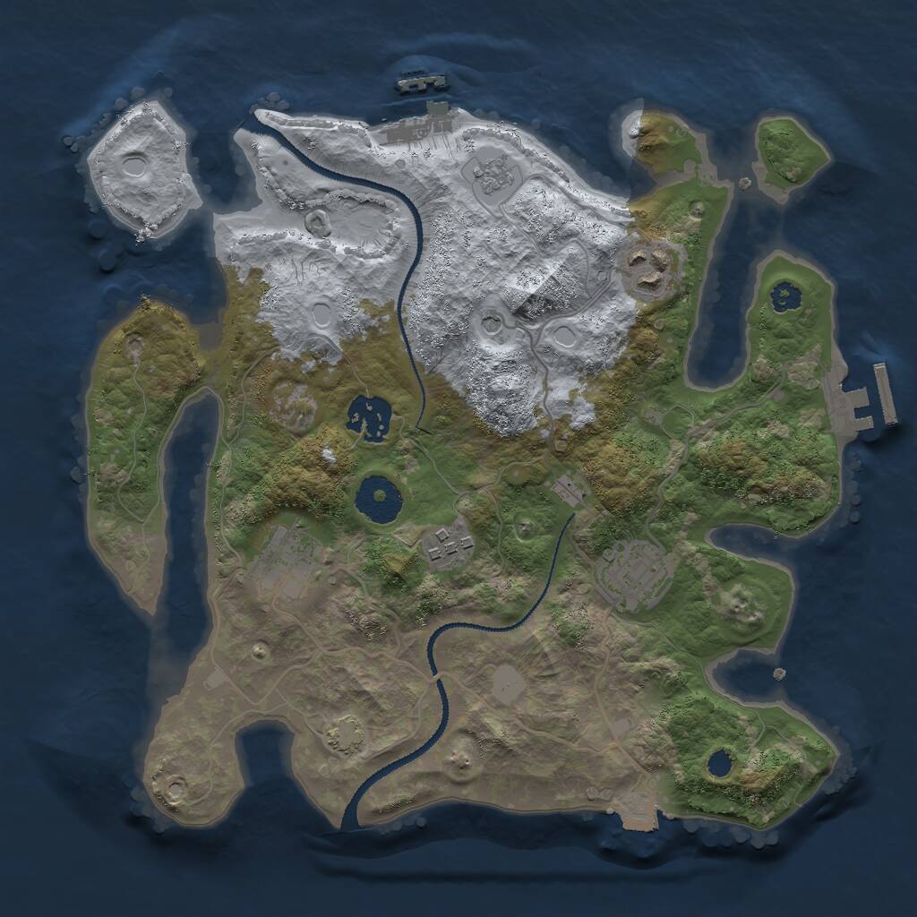 Rust Map: Procedural Map, Size: 3000, Seed: 787292, 11 Monuments