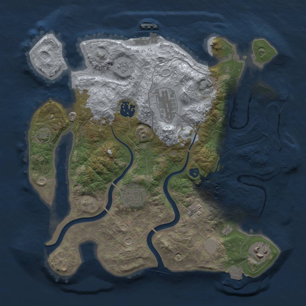 Rust Map: Procedural Map, Size: 3000, Seed: 787292, 11 Monuments