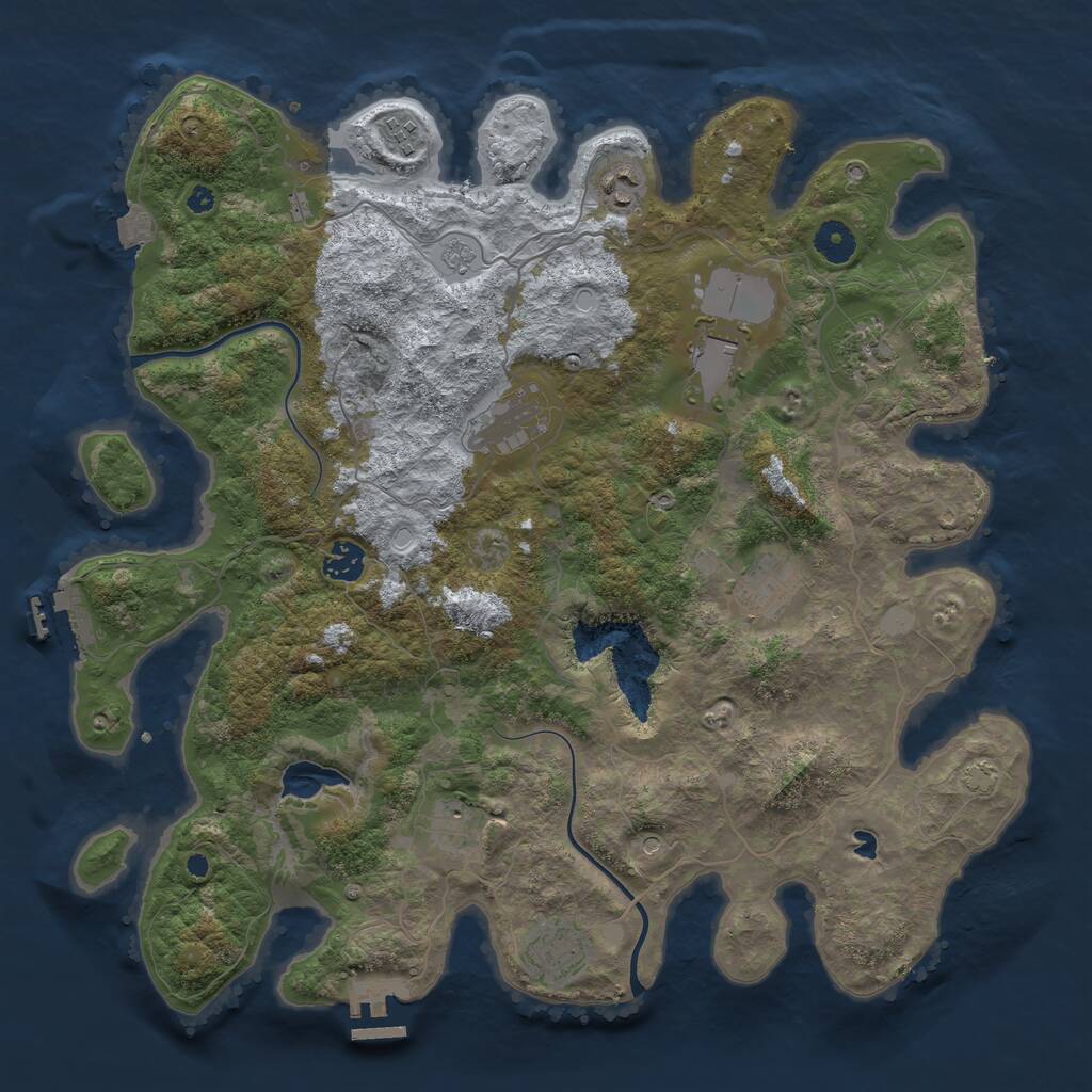 Rust Map: Procedural Map, Size: 4000, Seed: 591757300, 15 Monuments