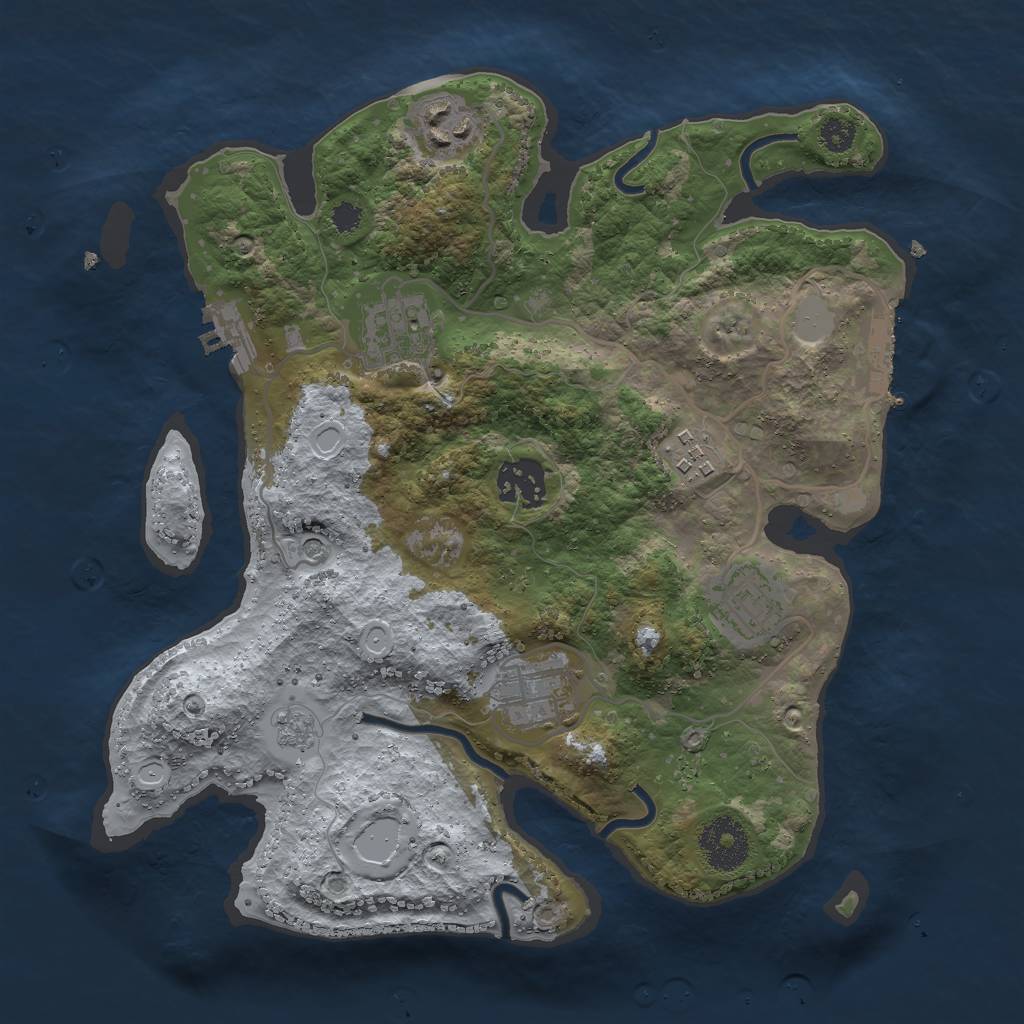 Rust Map: Procedural Map, Size: 3000, Seed: 530911, 15 Monuments