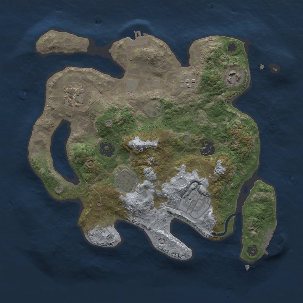 Rust Map: Procedural Map, Size: 3000, Seed: 535420, 13 Monuments