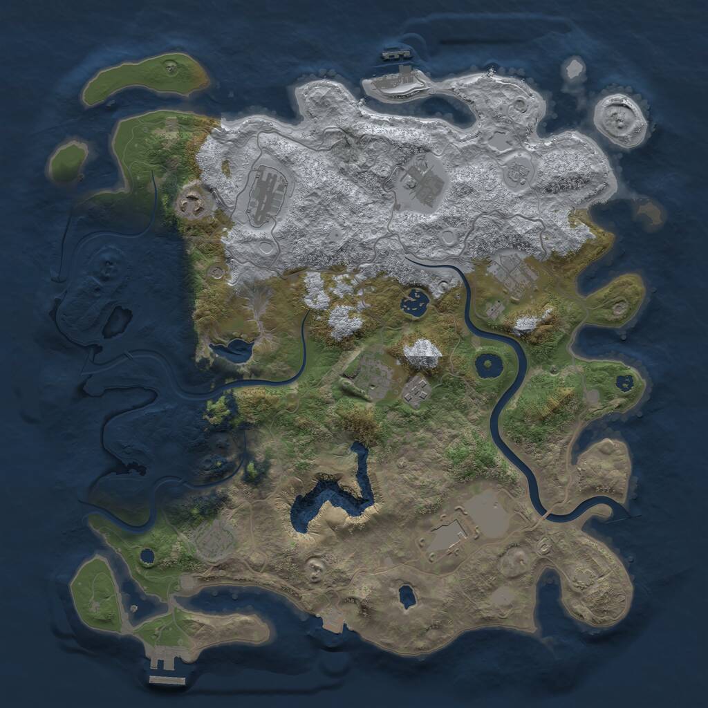 Rust Map: Procedural Map, Size: 4000, Seed: 208738, 15 Monuments