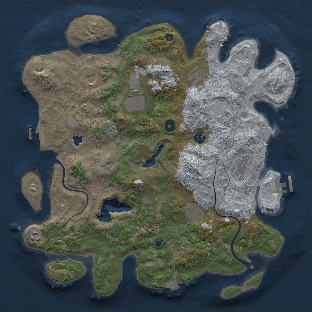 Rust Map: Procedural Map, Size: 4000, Seed: 89642, 14 Monuments