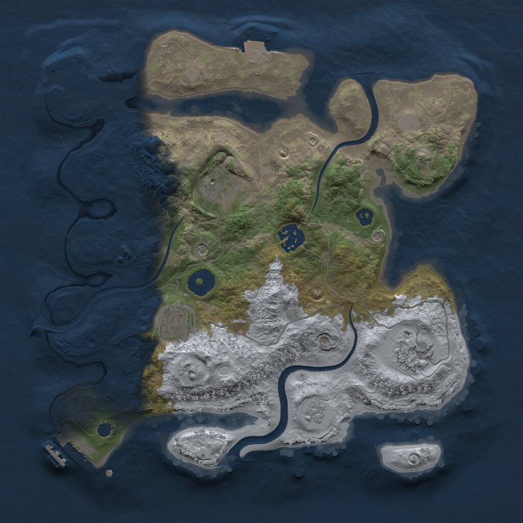 Rust Map: Procedural Map, Size: 3000, Seed: 4627424, 9 Monuments