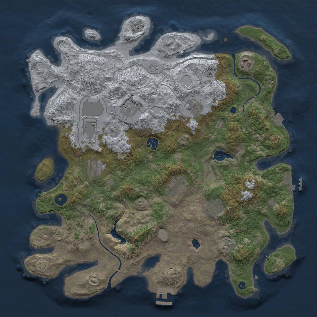 Rust Map: Procedural Map, Size: 4000, Seed: 735481, 15 Monuments