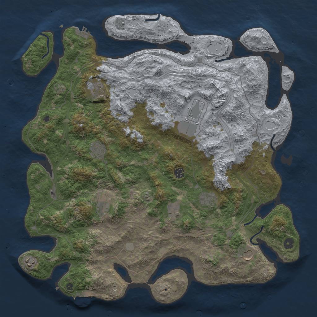 Rust Map: Procedural Map, Size: 4500, Seed: 1156124, 19 Monuments