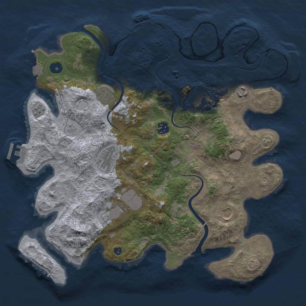 Rust Map: Procedural Map, Size: 3800, Seed: 238497, 14 Monuments
