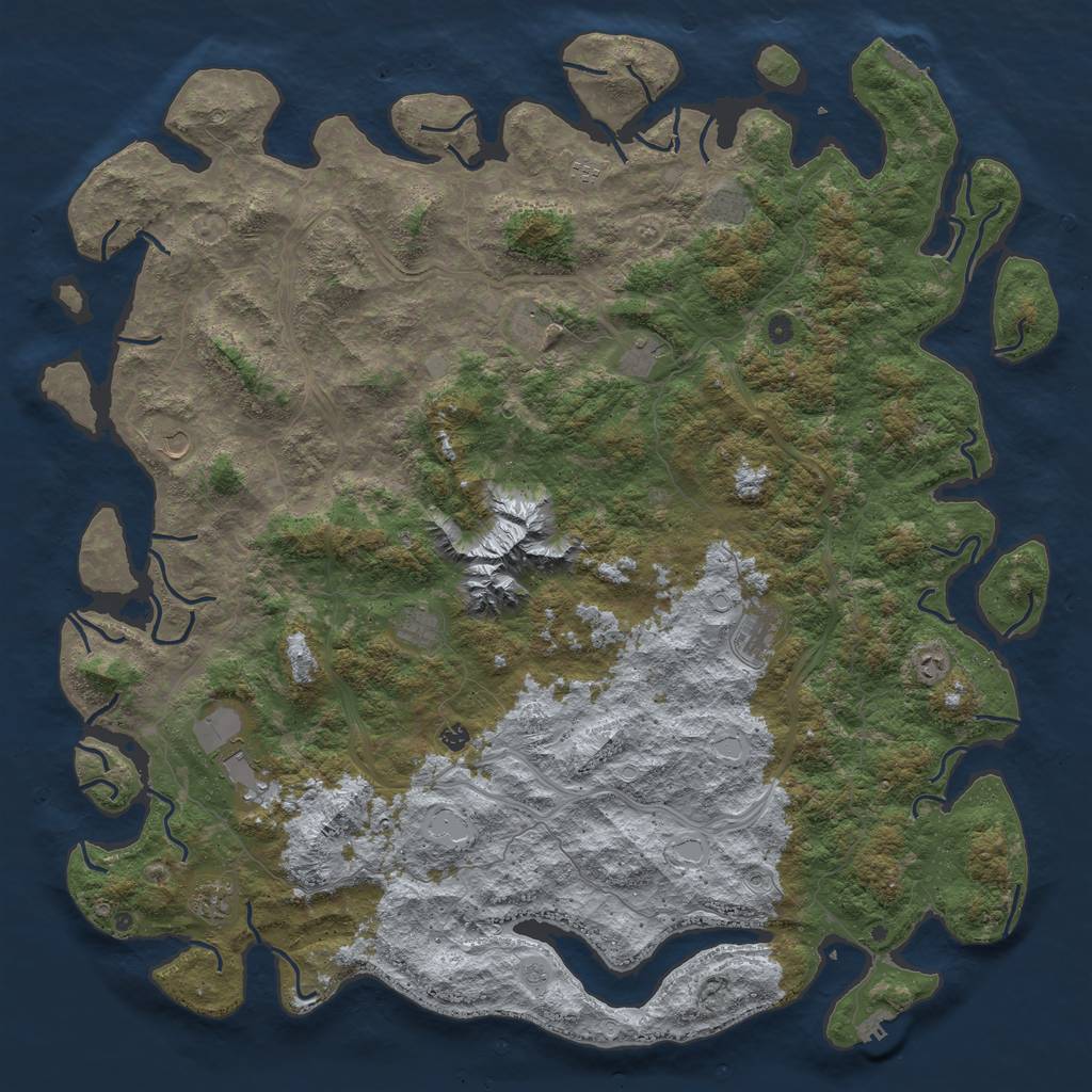 Rust Map: Procedural Map, Size: 6000, Seed: 39375472, 20 Monuments