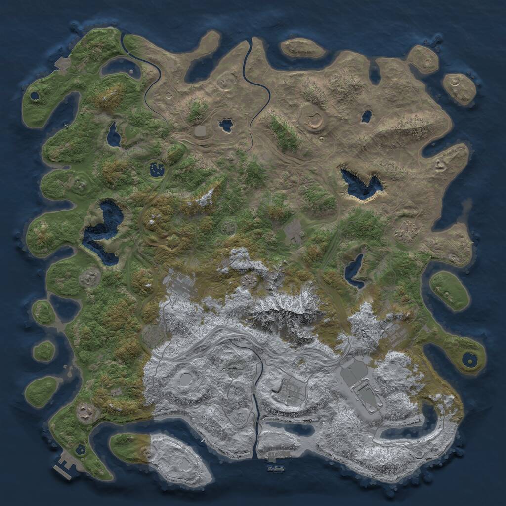 Rust Map: Procedural Map, Size: 5000, Seed: 248426, 17 Monuments