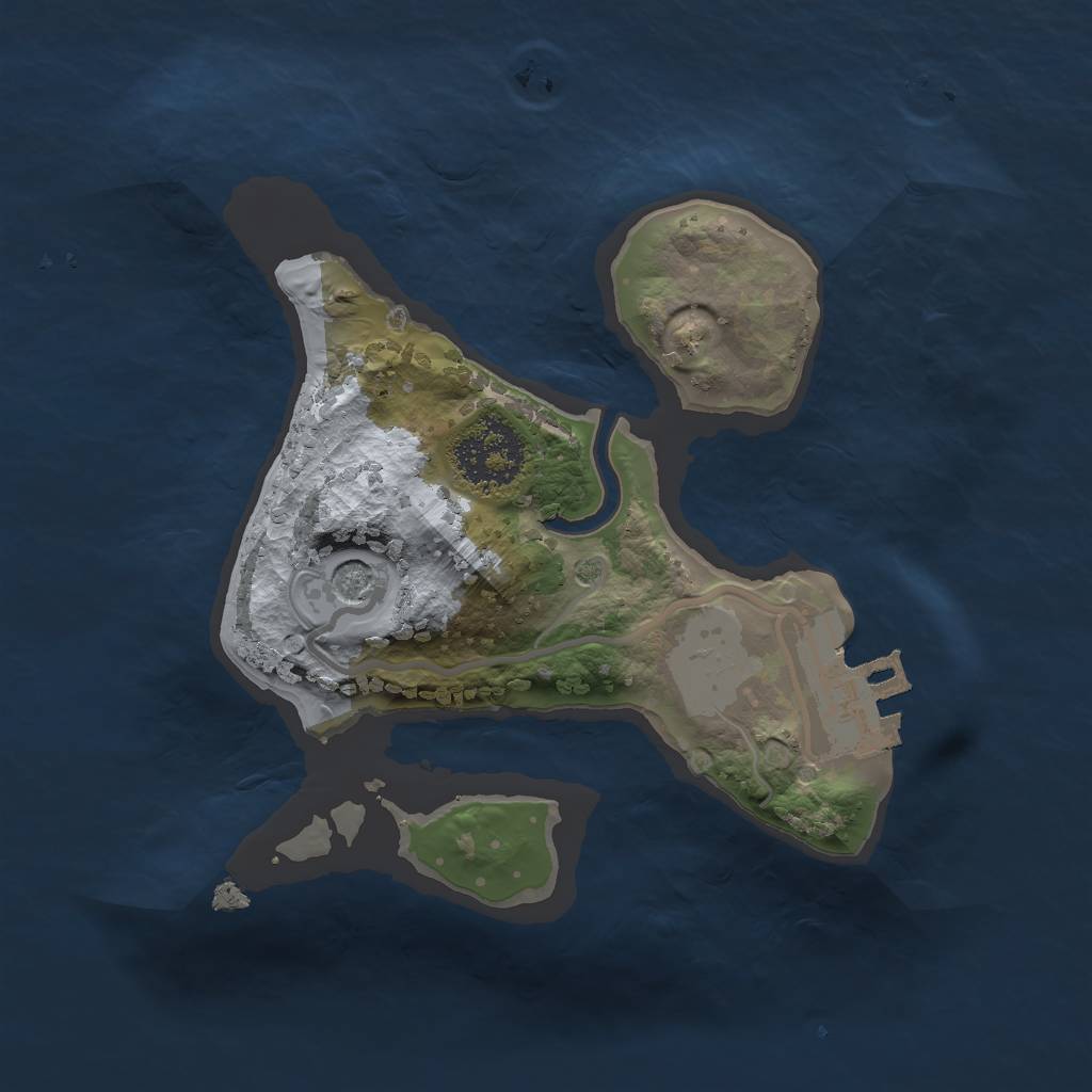 Rust Map: Procedural Map, Size: 1600, Seed: 891, 6 Monuments