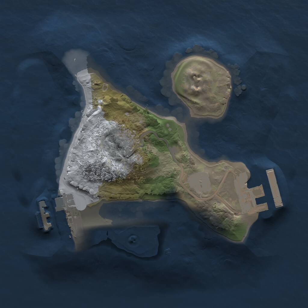 Rust Map: Procedural Map, Size: 1600, Seed: 891, 3 Monuments