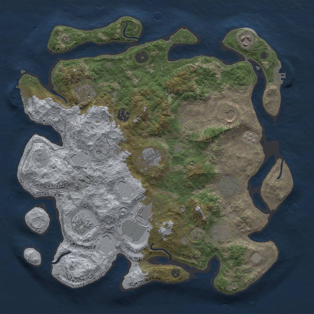 Rust Map: Procedural Map, Size: 3750, Seed: 1183274678, 19 Monuments