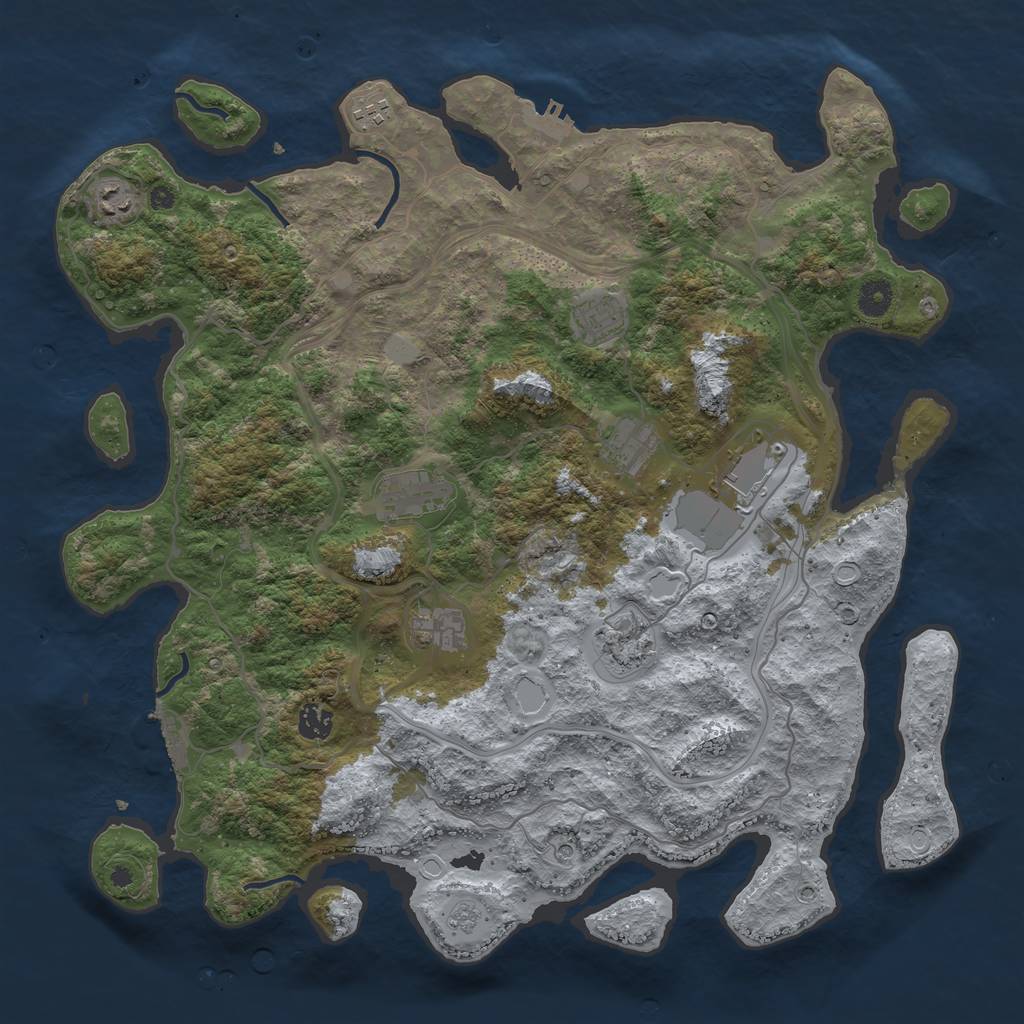 Rust Map: Procedural Map, Size: 4250, Seed: 12496, 18 Monuments
