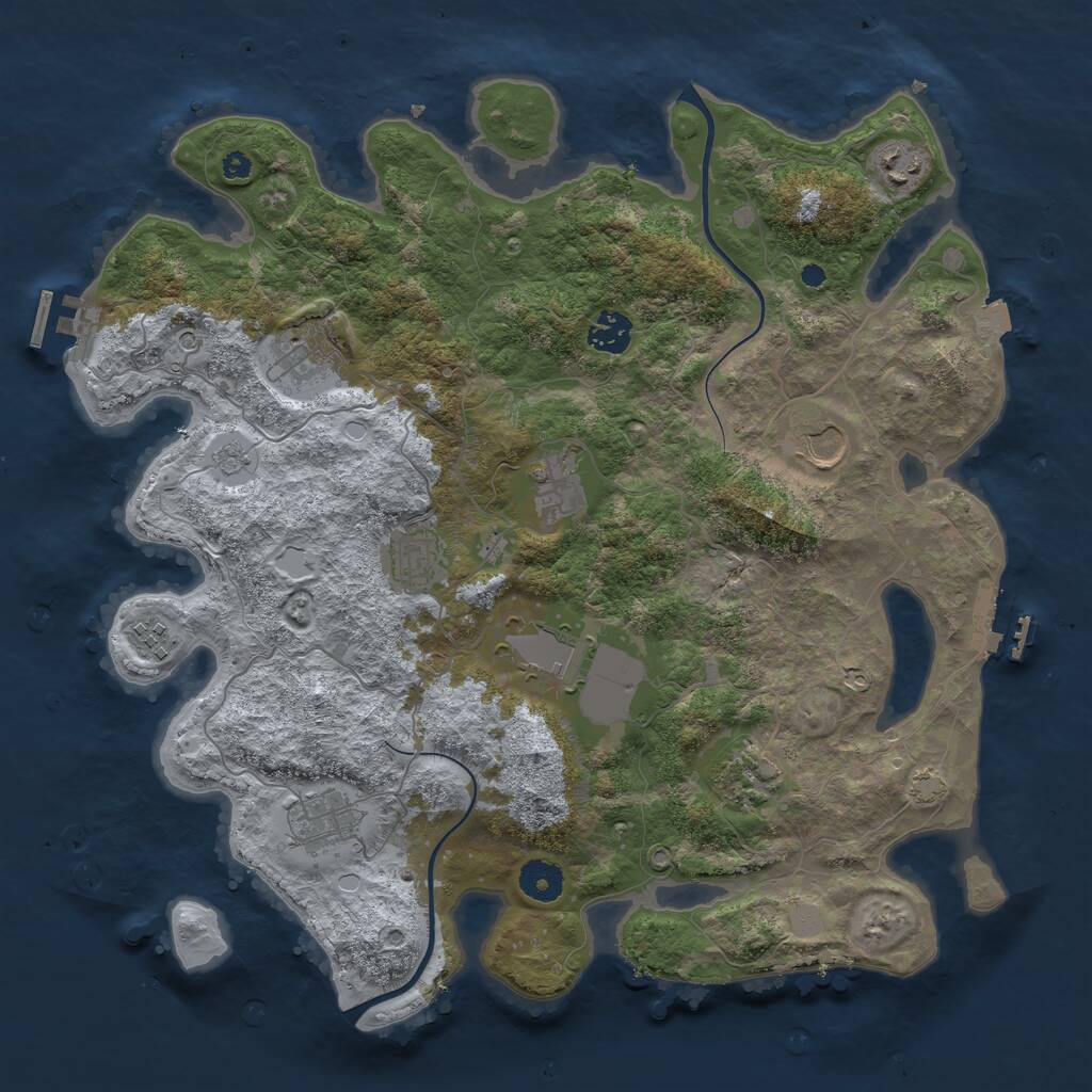 Rust Map: Procedural Map, Size: 3800, Seed: 4098, 16 Monuments