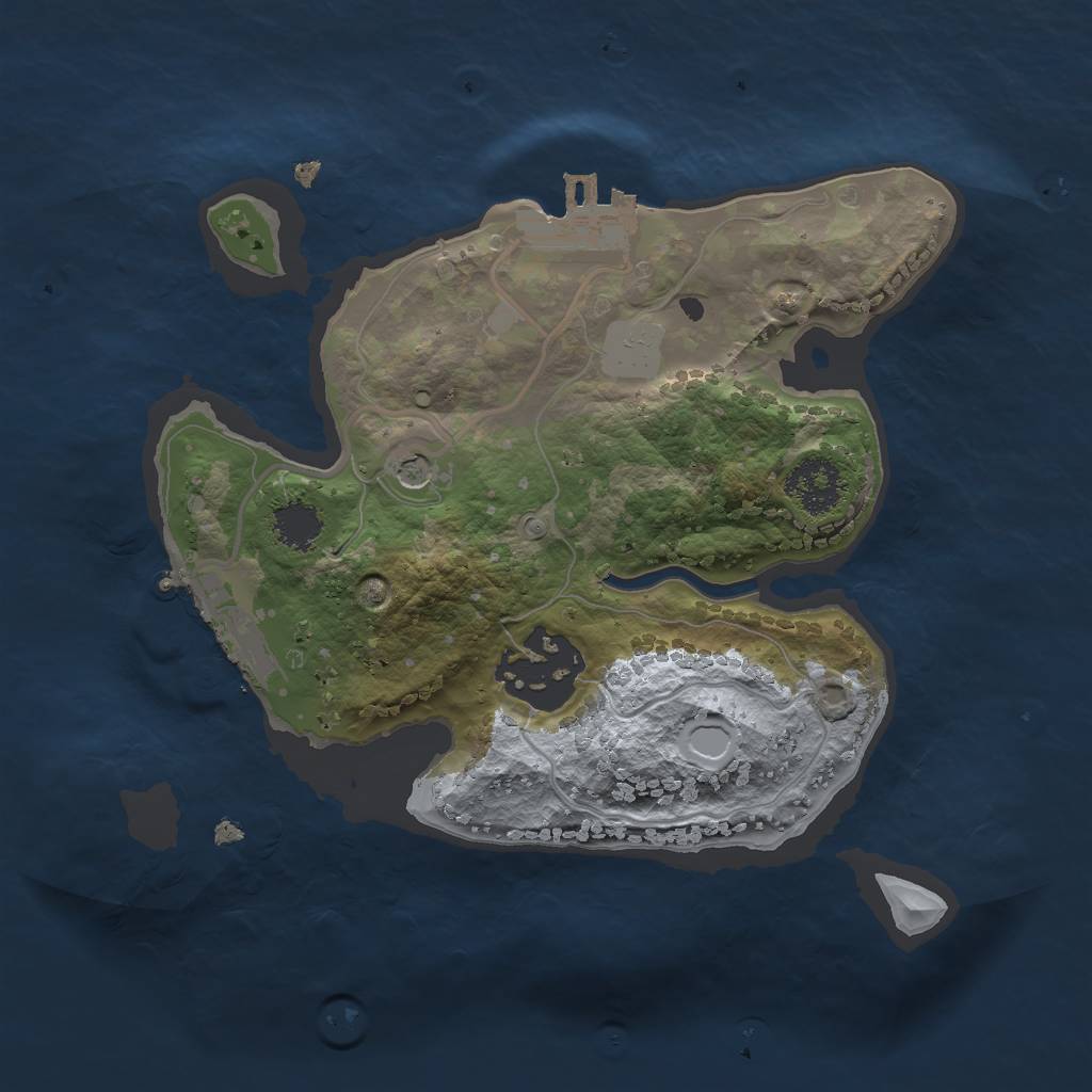 Rust Map: Procedural Map, Size: 2000, Seed: 1231934381, 9 Monuments