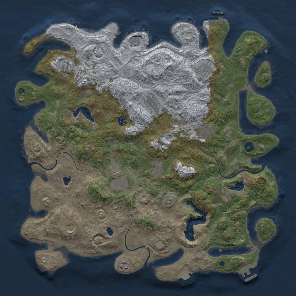 Rust Map: Procedural Map, Size: 4500, Seed: 34567231, 16 Monuments