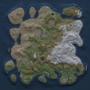 Thumbnail Rust Map: Procedural Map, Size: 3700, Seed: 1379456025, 15 Monuments