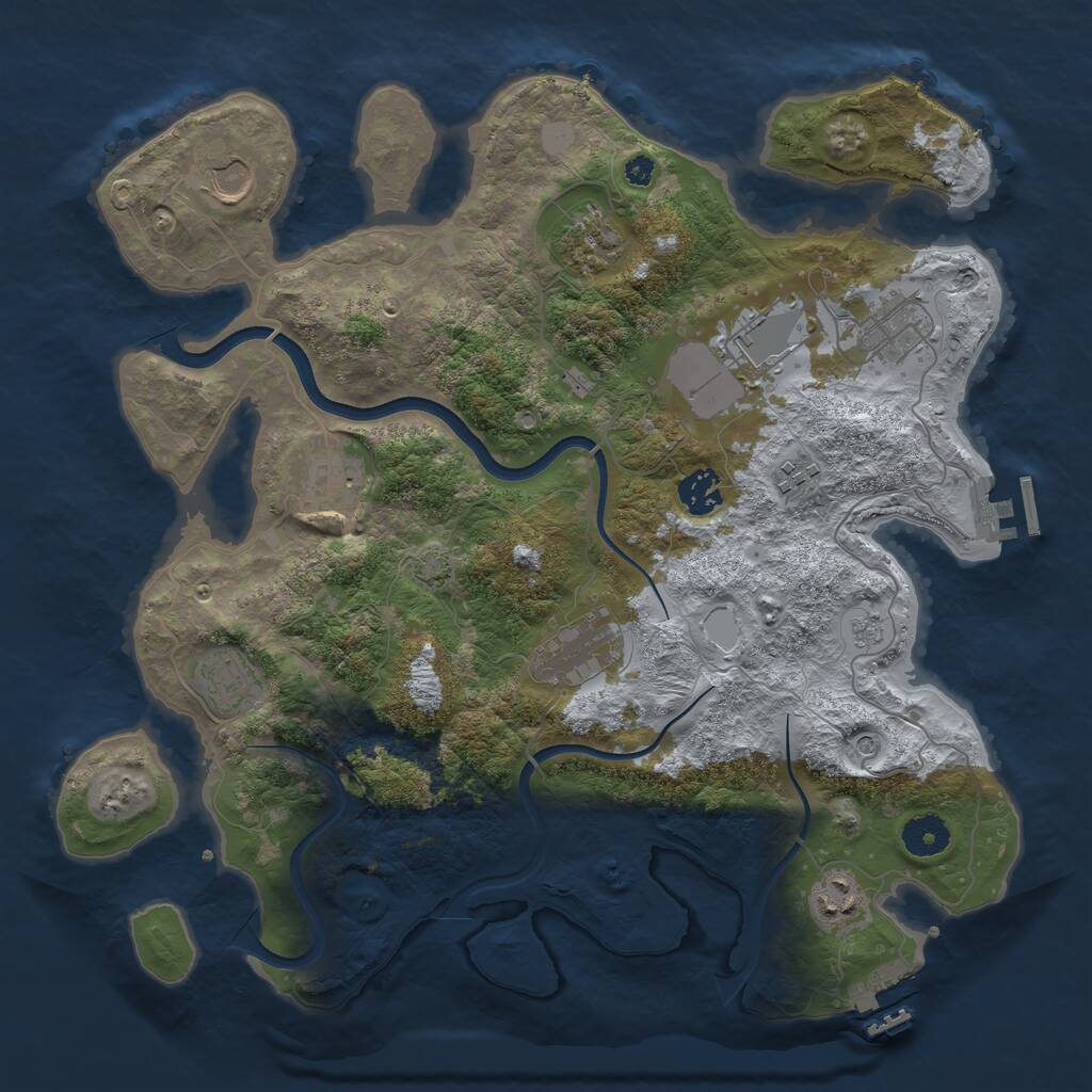 Rust Map: Procedural Map, Size: 3700, Seed: 1379456025, 16 Monuments