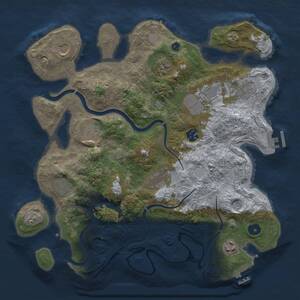 Thumbnail Rust Map: Procedural Map, Size: 3700, Seed: 1379456025, 16 Monuments