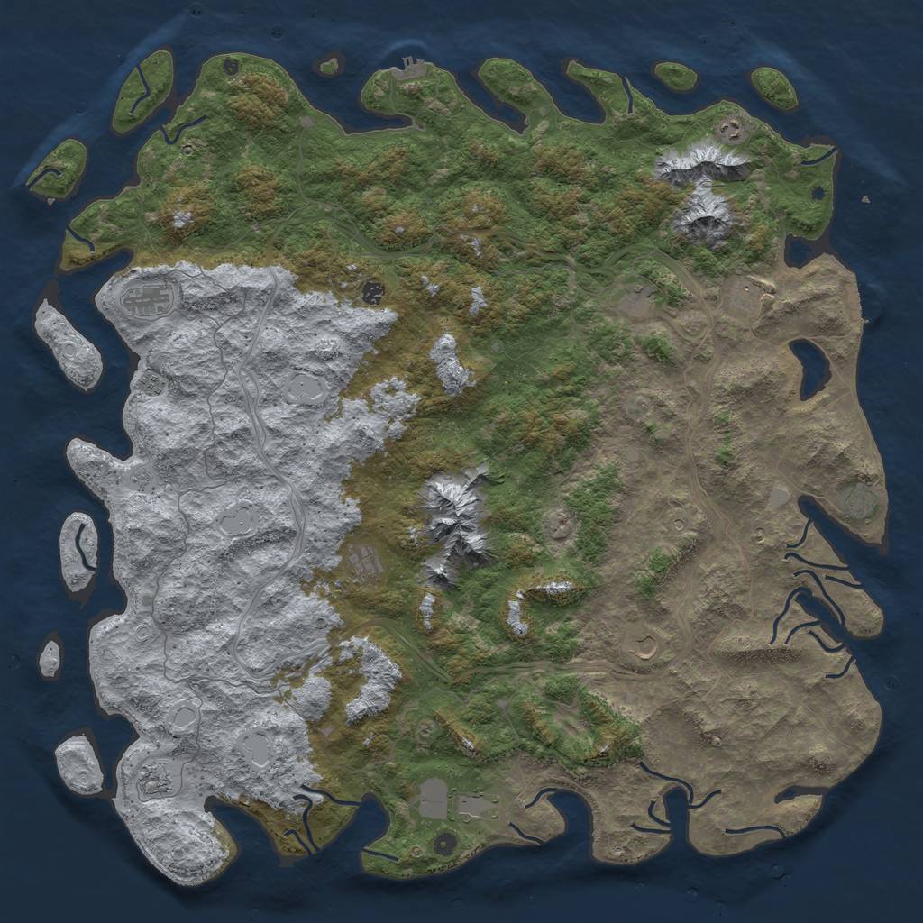 Rust Map: Procedural Map, Size: 6000, Seed: 1828554099, 20 Monuments
