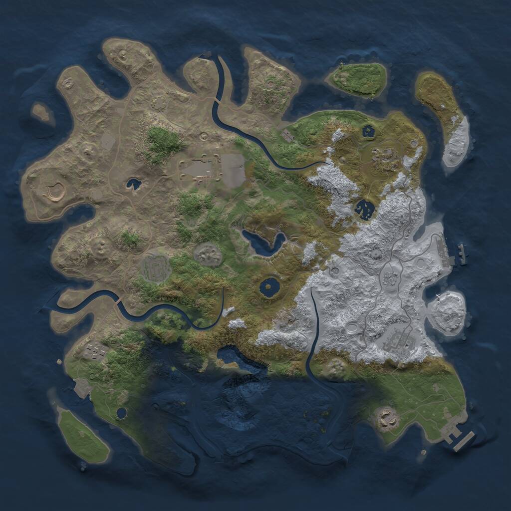 Rust Map: Procedural Map, Size: 4000, Seed: 7889, 14 Monuments