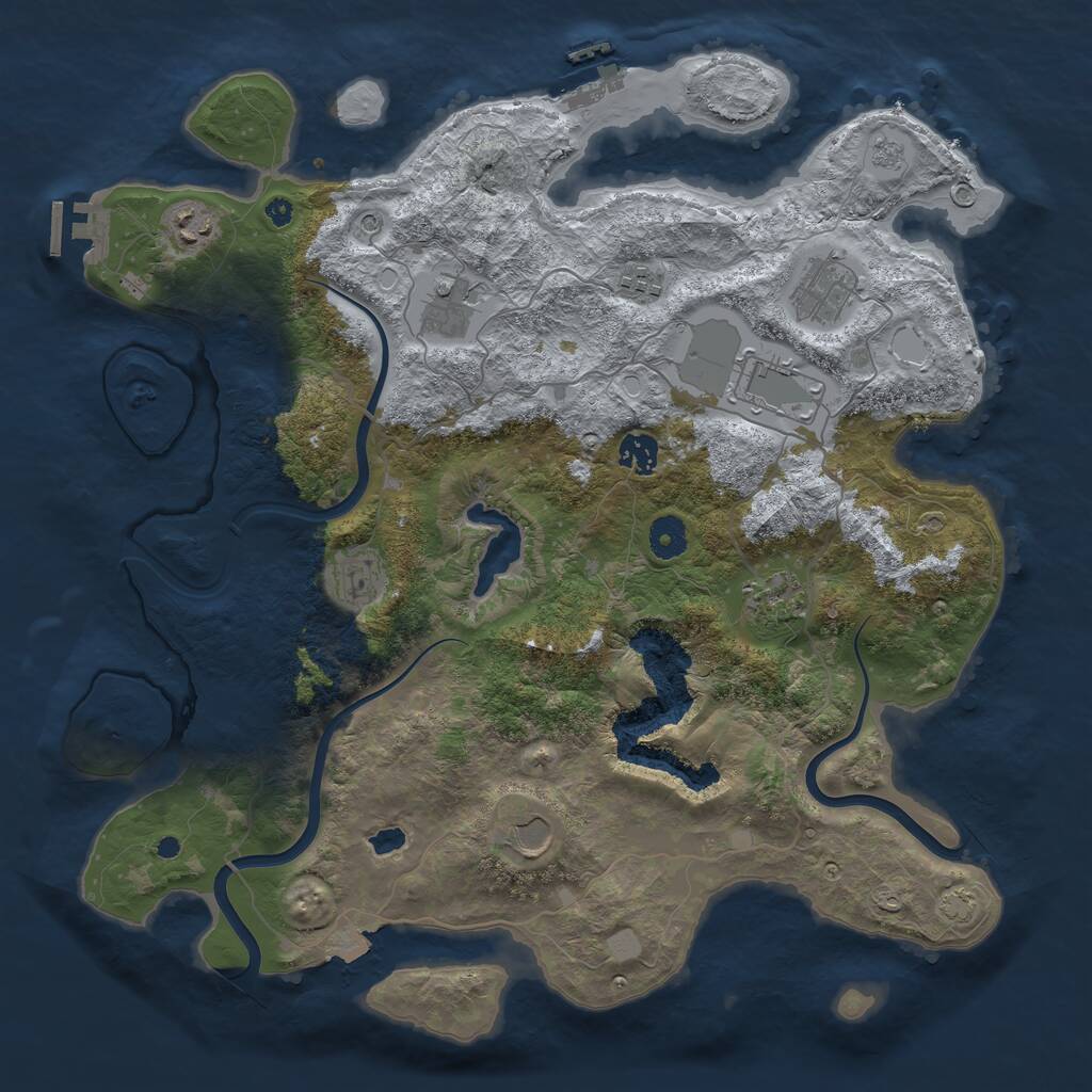 Rust Map: Procedural Map, Size: 4000, Seed: 953163070, 15 Monuments