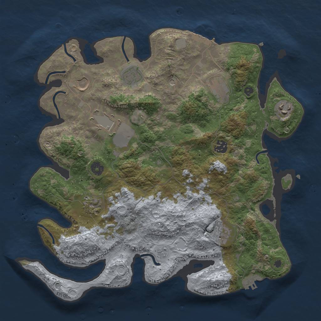 Rust Map: Procedural Map, Size: 3604, Seed: 993459, 17 Monuments