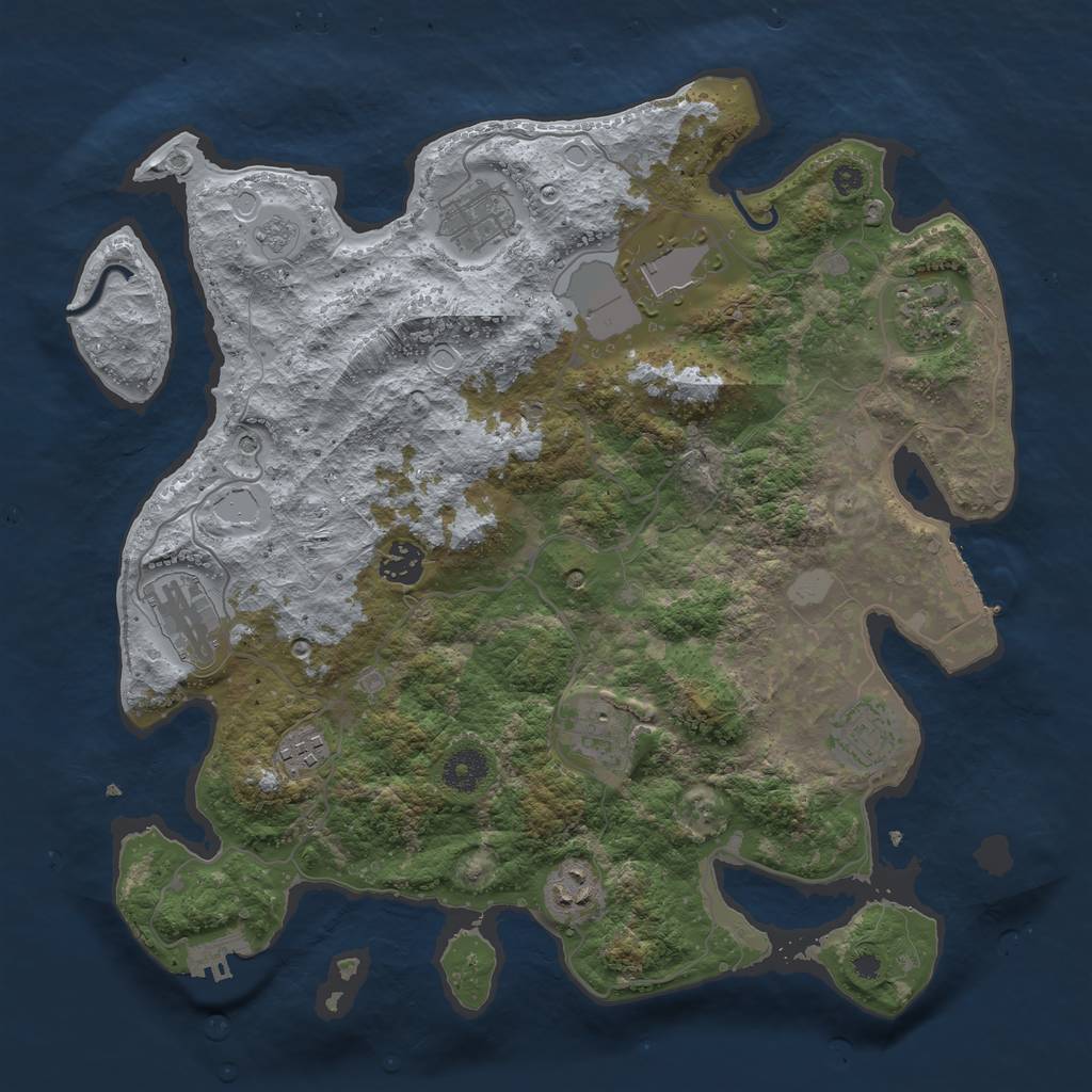 Rust Map: Procedural Map, Size: 3700, Seed: 1748873563, 18 Monuments