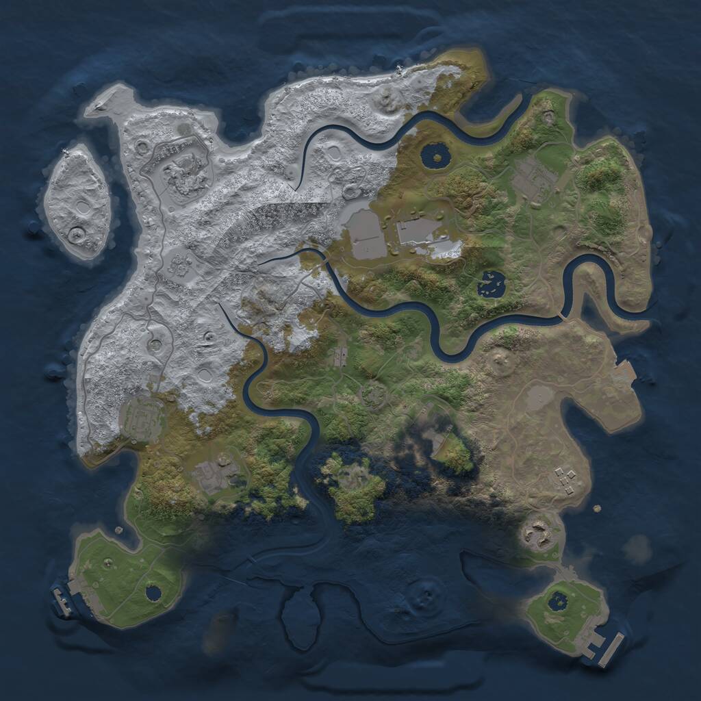 Rust Map: Procedural Map, Size: 3700, Seed: 1748873563, 15 Monuments