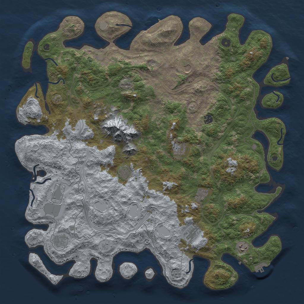 Rust Map: Procedural Map, Size: 5000, Seed: 10063, 20 Monuments