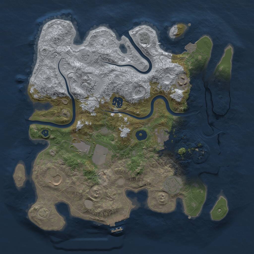 Rust Map: Procedural Map, Size: 3500, Seed: 1103, 14 Monuments