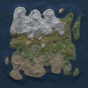 Thumbnail Rust Map: Procedural Map, Size: 3500, Seed: 1103, 17 Monuments