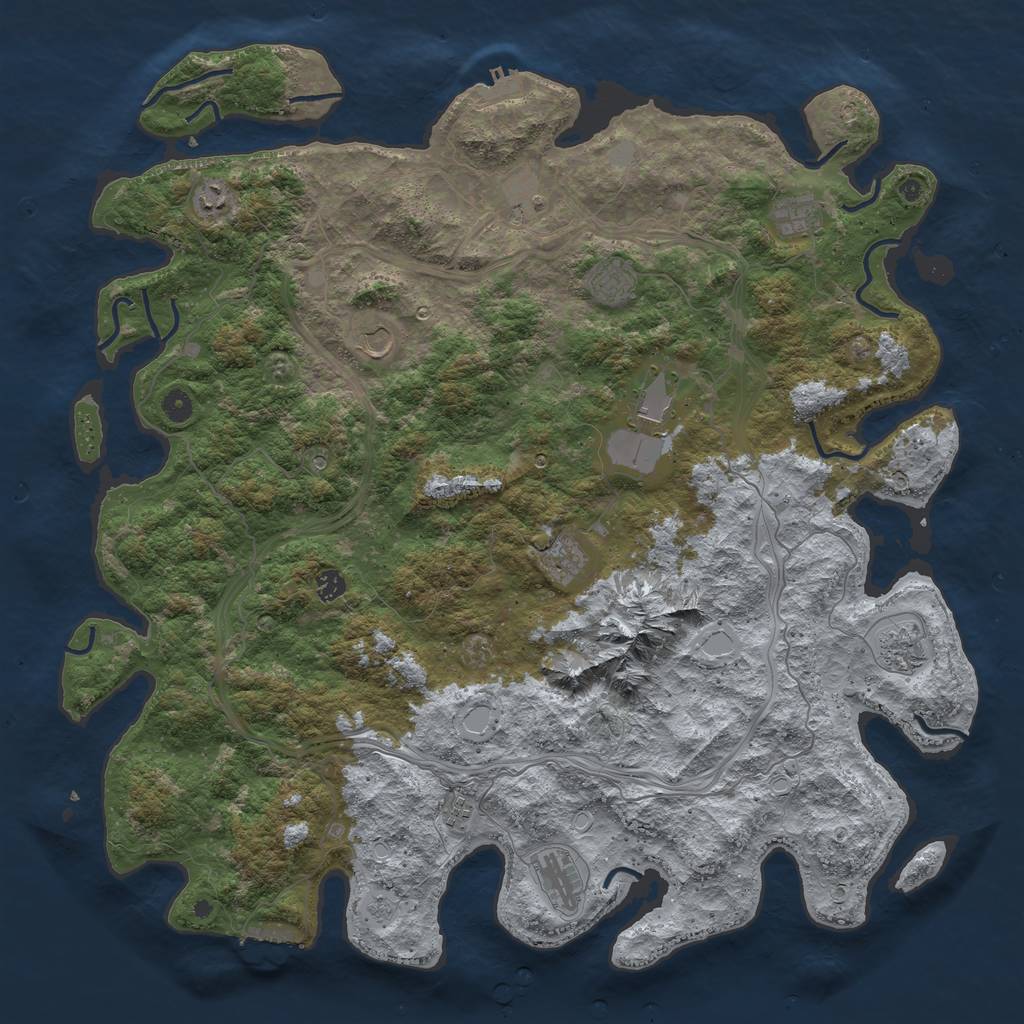 Rust Map: Procedural Map, Size: 5000, Seed: 98753066, 20 Monuments