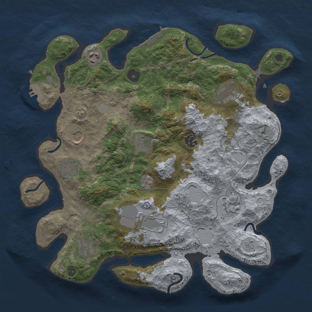 Rust Map: Procedural Map, Size: 3700, Seed: 14833, 19 Monuments
