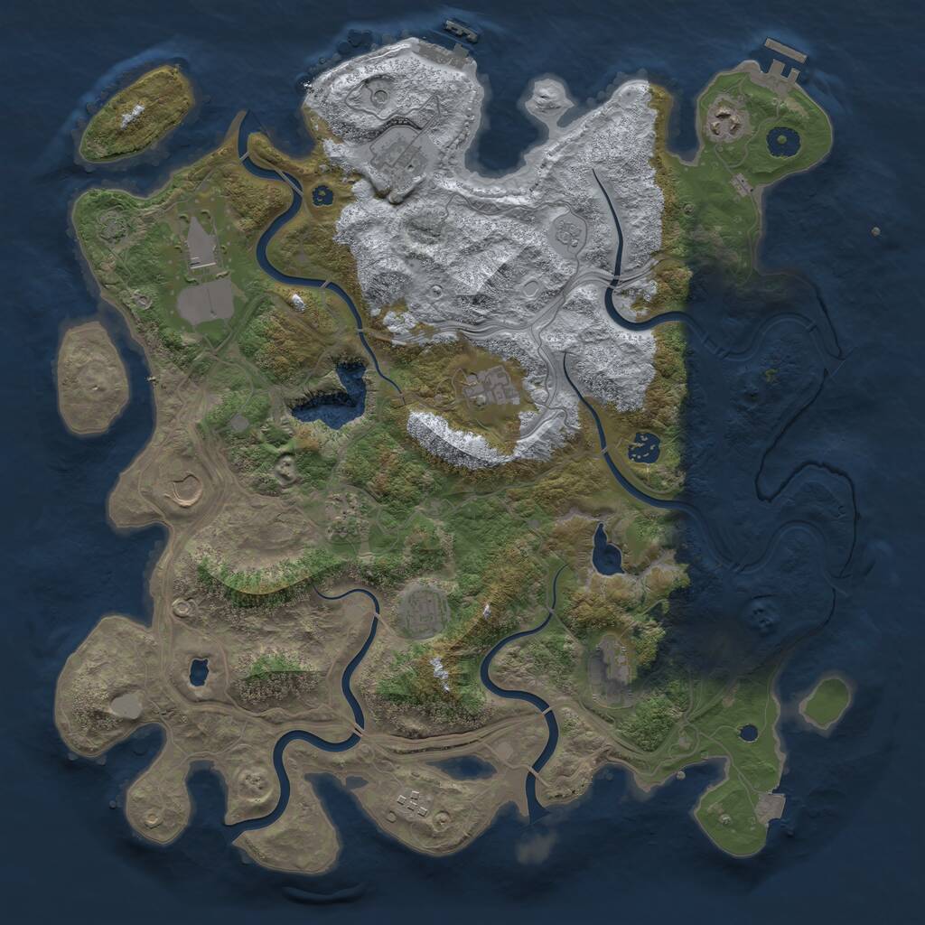 Rust Map: Procedural Map, Size: 4300, Seed: 567919461, 16 Monuments