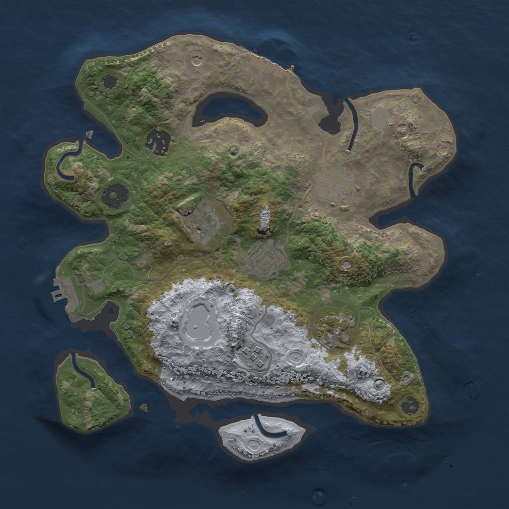 Rust Map: Procedural Map, Size: 3000, Seed: 62824151, 14 Monuments