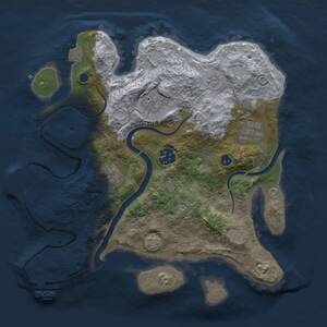 Thumbnail Rust Map: Procedural Map, Size: 3000, Seed: 7734, 10 Monuments