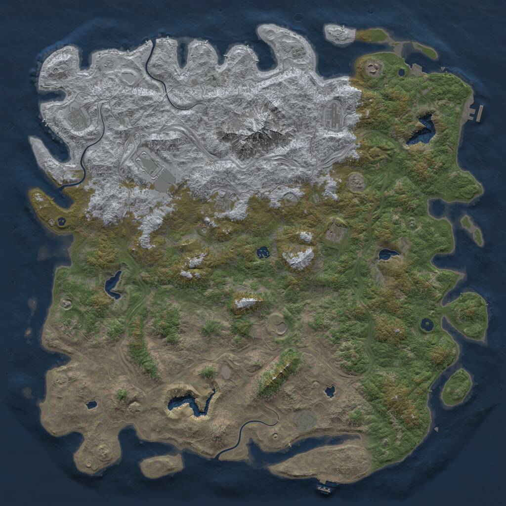 Rust Map: Procedural Map, Size: 6000, Seed: 67917626, 17 Monuments