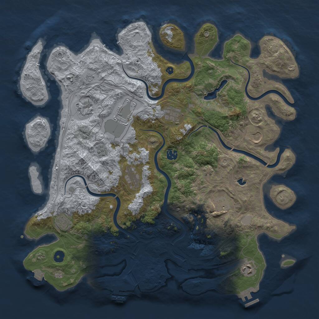 Rust Map: Procedural Map, Size: 4250, Seed: 902173432, 16 Monuments