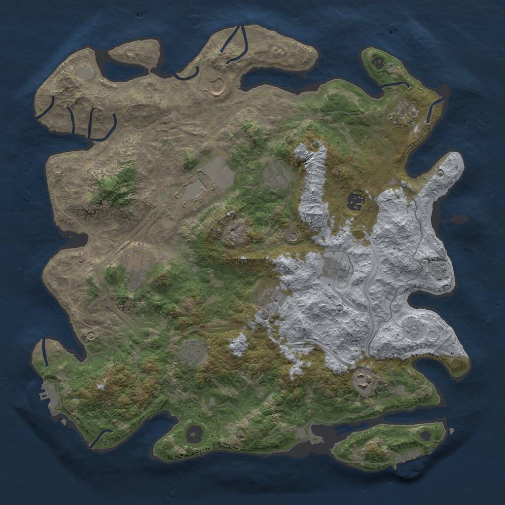 Rust Map: Procedural Map, Size: 4251, Seed: 4, 20 Monuments