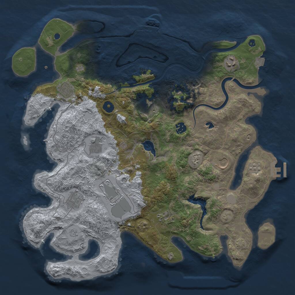 Rust Map: Procedural Map, Size: 4000, Seed: 151777, 16 Monuments
