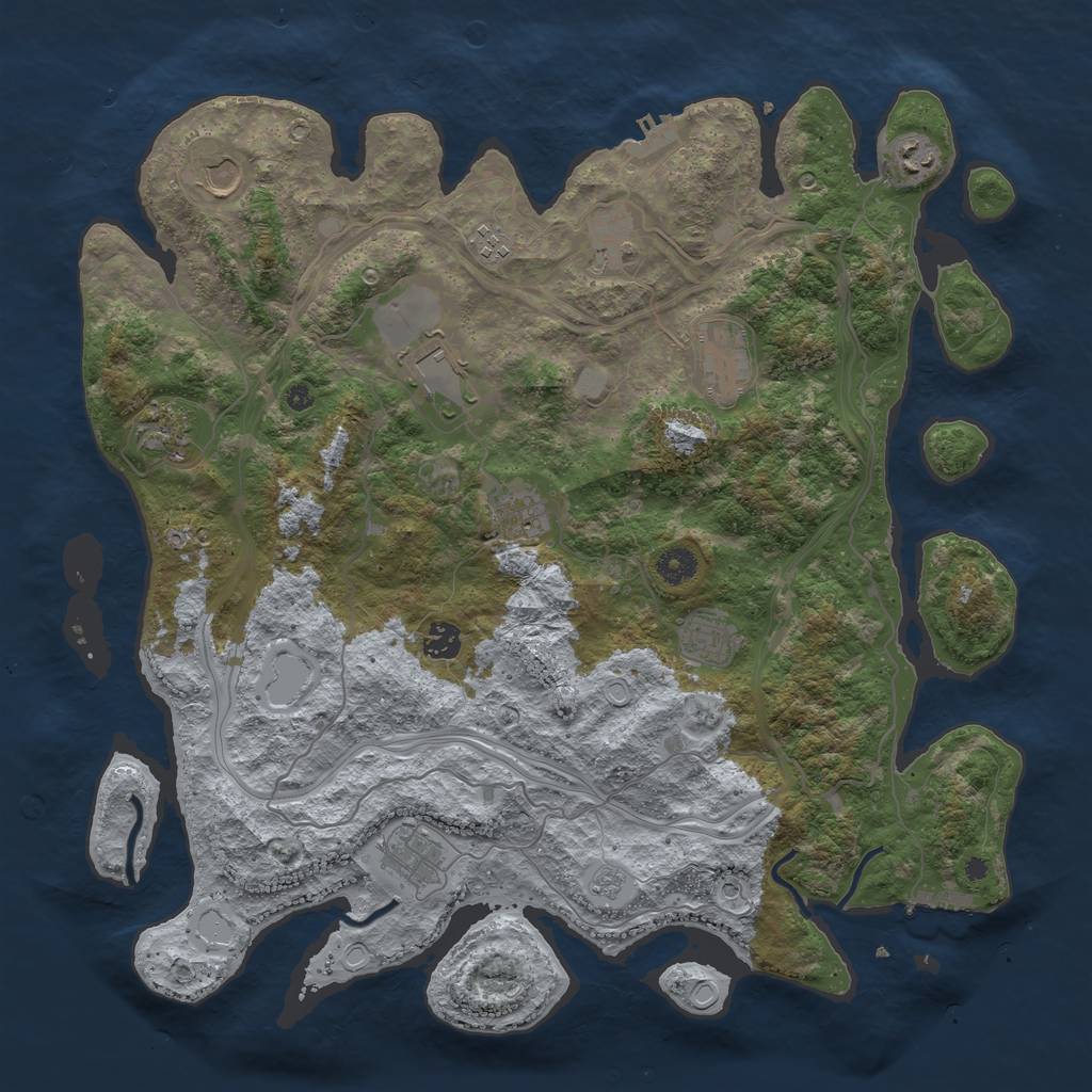 Rust Map: Procedural Map, Size: 4250, Seed: 495744242, 20 Monuments