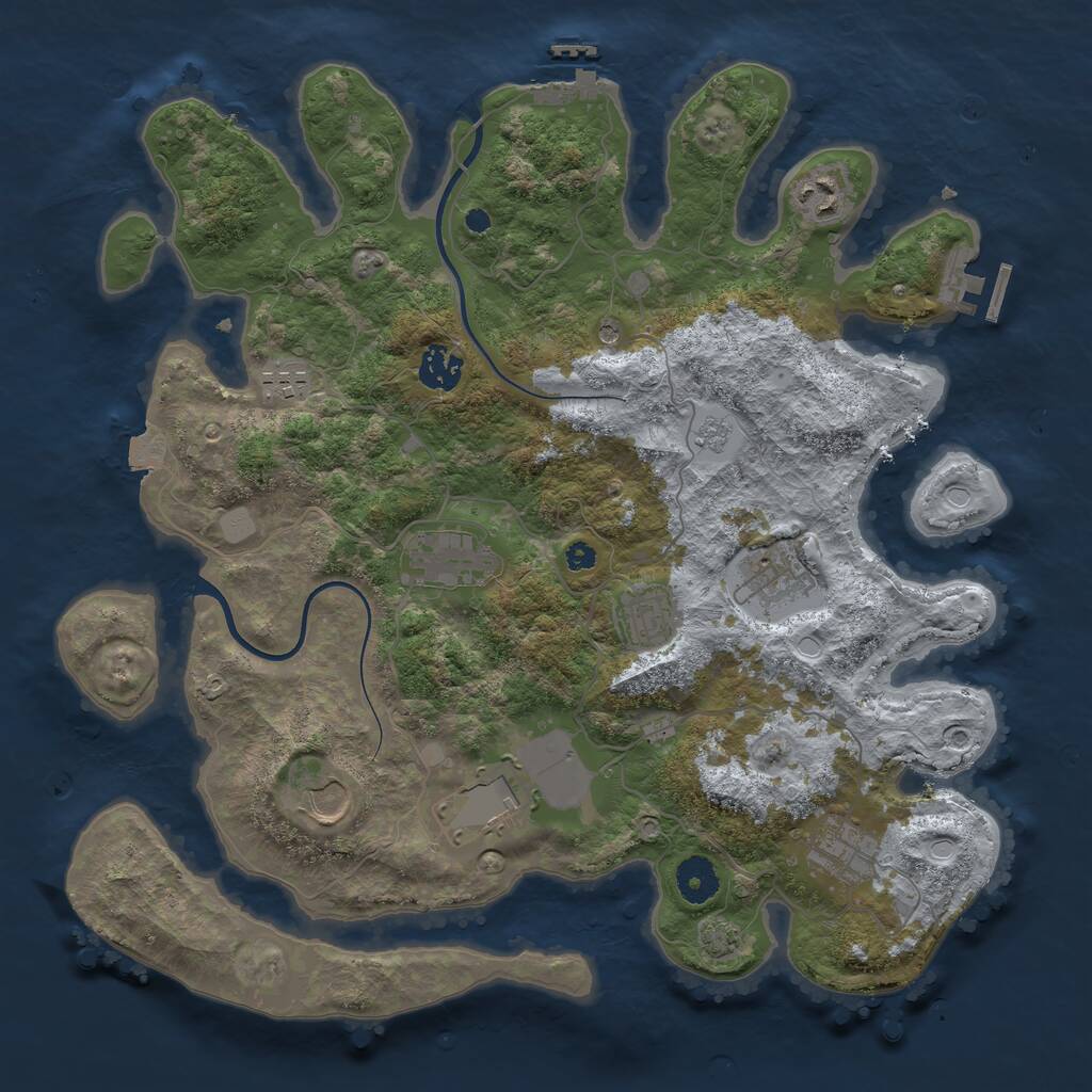 Rust Map: Procedural Map, Size: 3700, Seed: 183584066, 15 Monuments