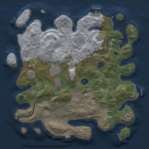 Thumbnail Rust Map: Procedural Map, Size: 3500, Seed: 550429282, 12 Monuments