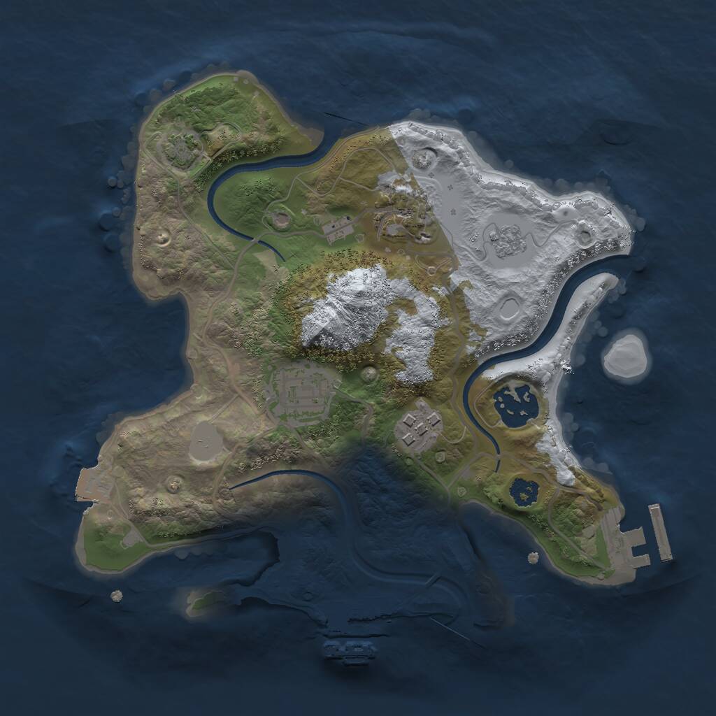 Rust Map: Procedural Map, Size: 2500, Seed: 7103, 9 Monuments