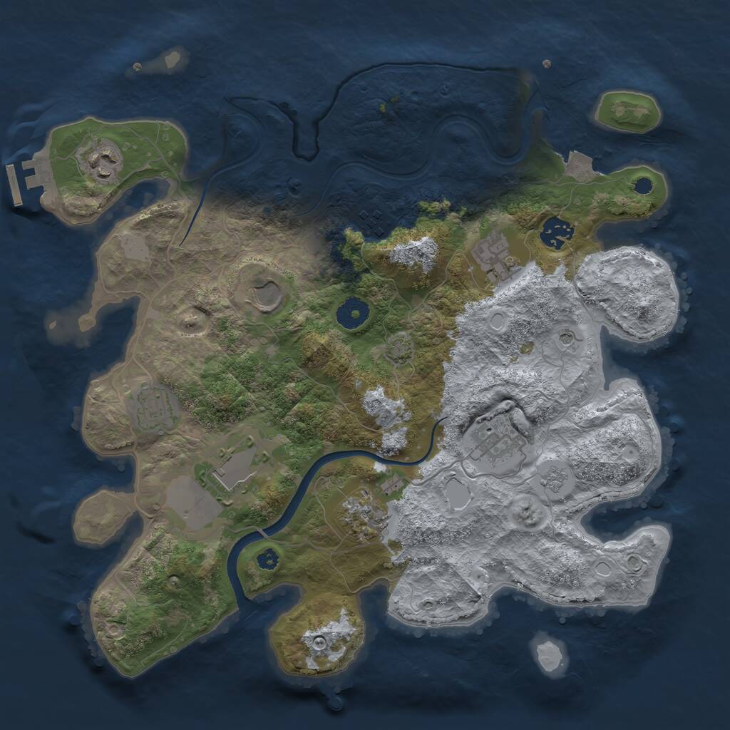 Rust Map: Procedural Map, Size: 3500, Seed: 17351148, 14 Monuments