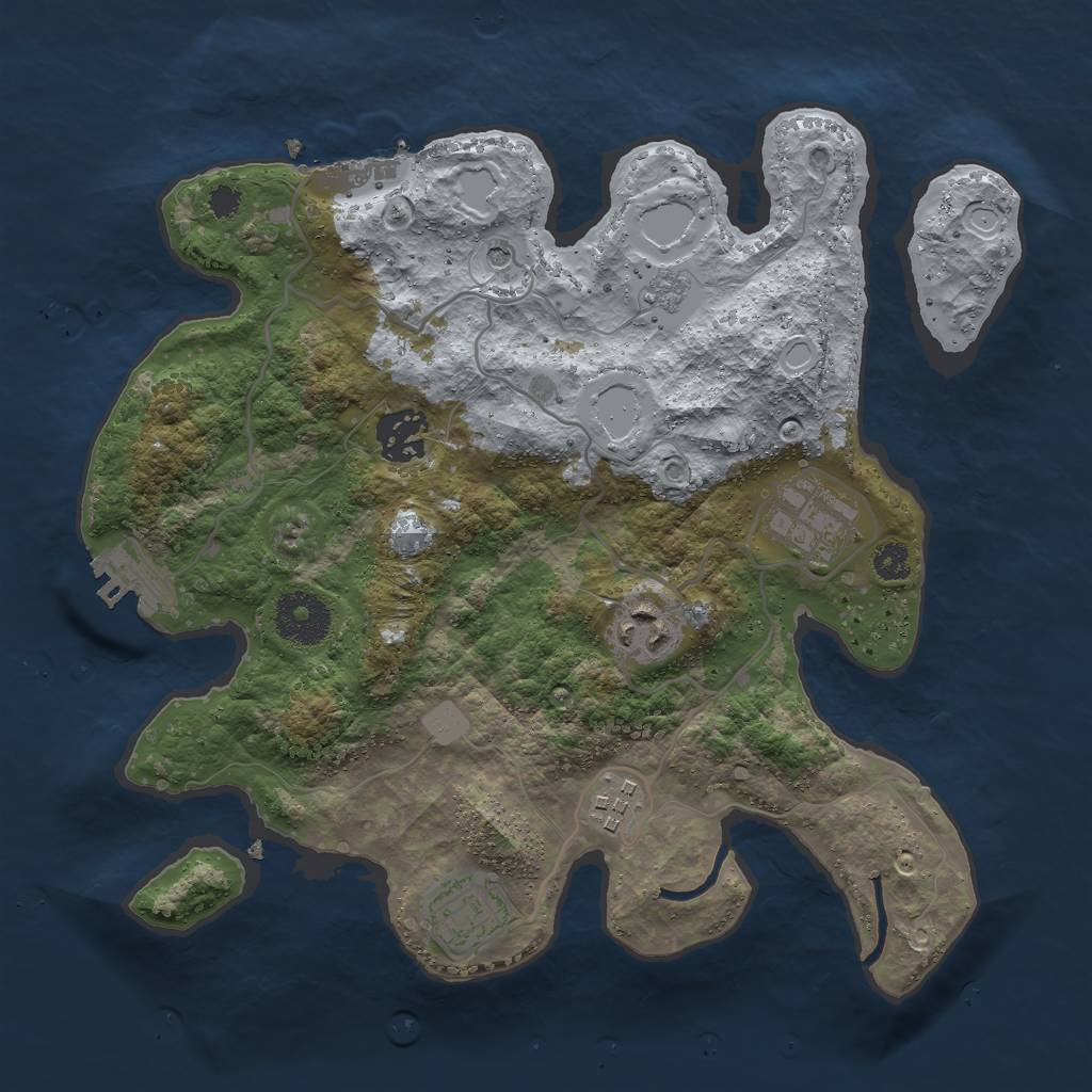 Rust Map: Procedural Map, Size: 3000, Seed: 124844342, 14 Monuments