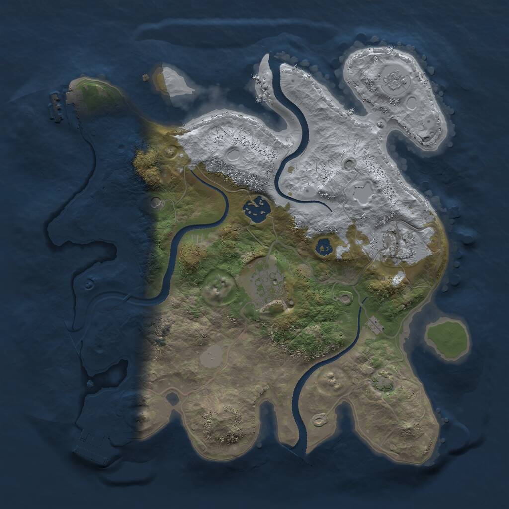 Rust Map: Procedural Map, Size: 3000, Seed: 26829, 9 Monuments